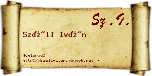 Széll Iván névjegykártya